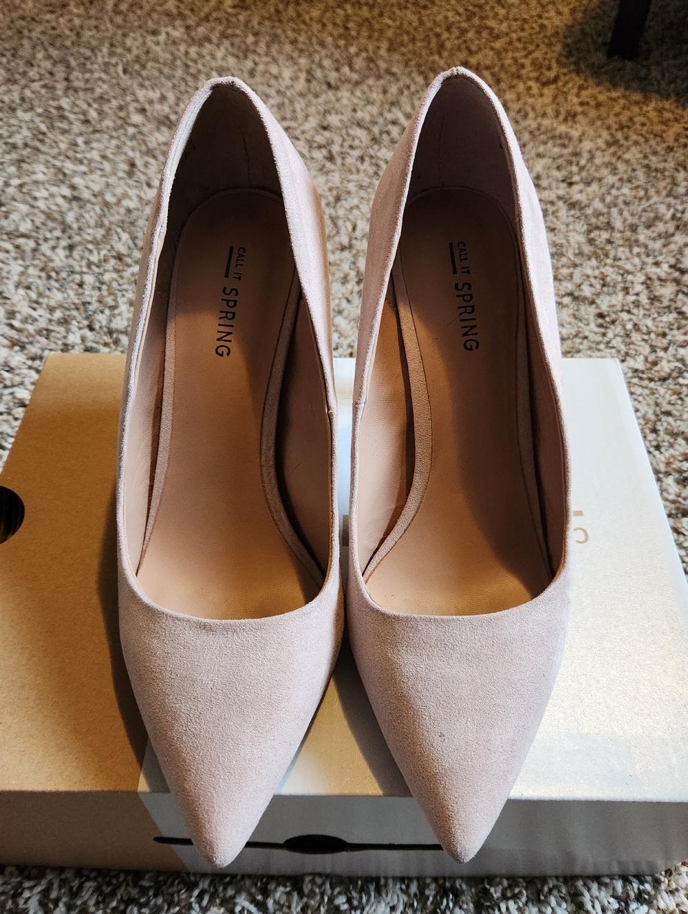 Call It Spring Bone Suede Pointed Toe Pumps